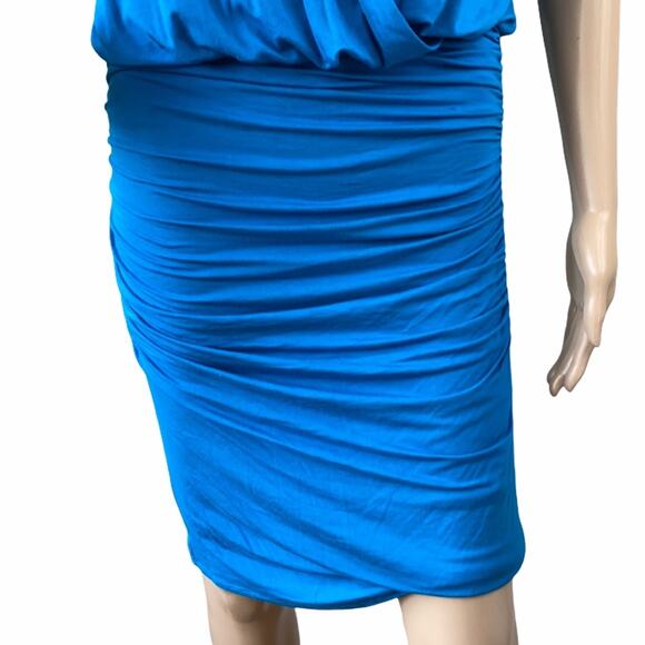 Anthropologie Plenty By Tracy Reece Women's Blue Macramé Pleated Bodycon Dress L - Picture 4 of 9